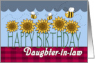 Happy Birthday for Daughter in law Sunflowers and Bees card