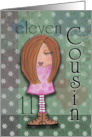 Eleventh Birthday for Girl Cousin Red Haired Girl card