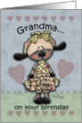 Happy Birthday for Grandma-Primitive Lamb-God Bless Ewe card