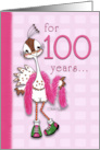 Happy Birthday 100 Year Old Woman Fancy Peahen card