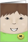 Customizable Happy Birthday 10 year old Boy-Brown-Haired Boy card