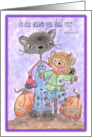 Happy Thanksgiving Black Cat and Scarecrow Pumpkin Patch card