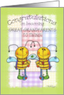 Congratulations on becoming Great Grandparents to Twins Primitive Bees card