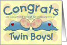 Congratulations Becoming Great Grandparents of Twin Boy Babies card