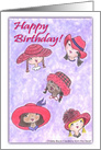 Young Ladies in Red Hats -Birthday card