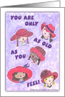 Young Ladies in Red Hat -Happy Birthday card