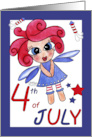 Happy 4th of July Fairy and Firecrackers card