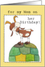 Happy Birthday for Mom Goat on a Hill from Kid card
