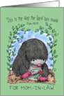 Mole Planting Flower Happy Birthday for Mother In Law Psalm 118 24 card