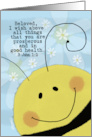 Encouragement 3 John 1:2 Scripture Card Smiling Bee Face and Daisies card