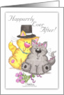 Happurrly Ever After Happy Anniversary Cat Groom and Bride card