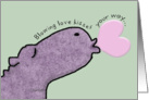 Birthday-Purple Hippo Blows Kisses card