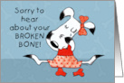Sorry to Hear About Your Broken Bone Get Well Millie Ann Dog Character card