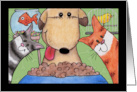 Happy Birthday Pet Sitter Dog Cat Fish and Bird card