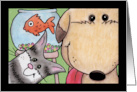 Happy Birthday Pet Sitter Dog Cat and Fish card