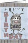 60th Birthday-Monster with Number Sixty card