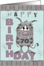 70th Birthday-Monster with Number Seventy card