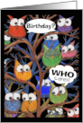 Happy Birthday from Us Who Cares Owl Humor card