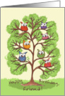 Birthday for Friend-Owls in Tree card