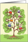 April Birthday-Owls in Tree card