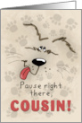 Happy Birthday to Cousin Dog and Paw Prints card