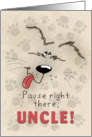 Happy Birthday to Uncle Dog and Paw Prints card