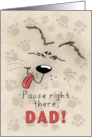 Happy Birthday to Dad Dog and Paw Prints card