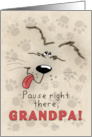 Happy Birthday to Grandpa Dog and Paw Prints card
