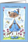 Happy Birthday to Friend Siamese Cat in the Garden card