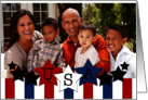 4th of July Celebration Customizable Photo Card Red White Blue Stars card