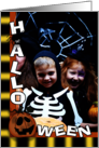 Happy Halloween Customizable Photo Card Jack o’lantern and Spider card