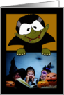 Vampire with Candy Corn Fangs Halloween Customizable Photo Card