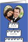 Save the Date Wedding (Blue)- Custom Photo -Whimsical Cake Heart card