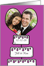 Save the Date Wedding Announcement (Pink)- Customizable Photo -Whimsical Wedding Cake with Heart card