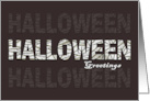 Halloween Greetings Mummy Wrapped HALLOWEEN Word card