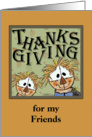 Thanksgiving for my Friends-Two Scarecrows with Autumn Foliage card