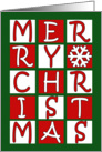 Merry Christmas -Letters in Blocks card