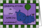 Congratulations on your Graduation Hippo Soaring with Balloon card