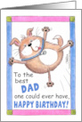 Jumping Dog Happy Birthday for Dad card