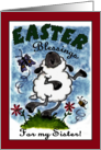 Happy Easter Blessings for Sister Dancing Lamb card