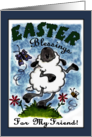 Happy Easter Blessings for Friend Dancing Lamb card