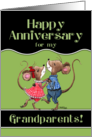 Happy Anniversary to Grandparents- Two Dancing Mice card