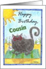 Cool Beach Cat- Birthday Cousin card