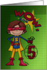 5th Birthday for Son- Superhero-Comic Style card