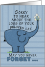 Pet Loss Sympathy for Cat-Elephant with Flowers card