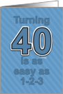 Happy Birthday for 40 Year Old- Easy as 1-2-3 card