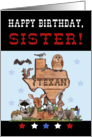 Happy Birthday for Texan Sister-Native Texas Animals card