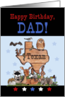 Happy Birthday for Texan Dad-Native Texas Animals card