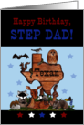 Happy Birthday for Texan Step Dad Native Texas Animals card