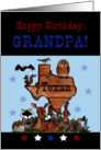 Happy Birthday for Texan Grandpa Native Texas Animals card